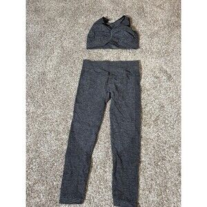 Seamless Workout Set Women’s Sports Bra & High Waisted Leggings Gray